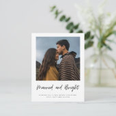 明る結婚したい新婚夫婦の格子柄の写真 シーズンカード (スタンド正面)