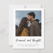 明る結婚したい新婚夫婦の格子柄の写真 シーズンカード (正面)