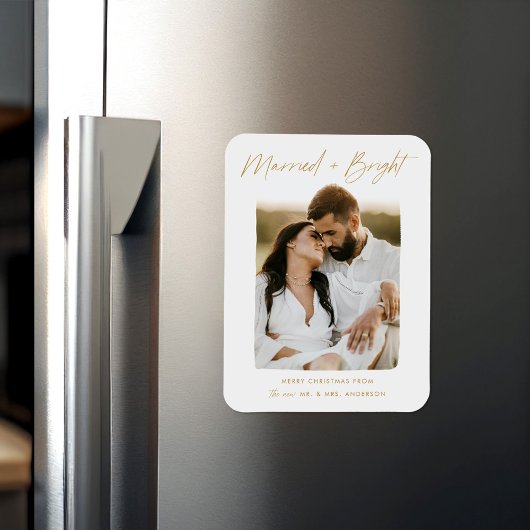 明る結婚したい金ゴールドスクリプト写真 マグネット