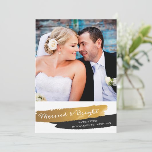 明る結婚したい金フェイク箔のクリスマス |金ゴールド シーズンカード (スタンド正面)