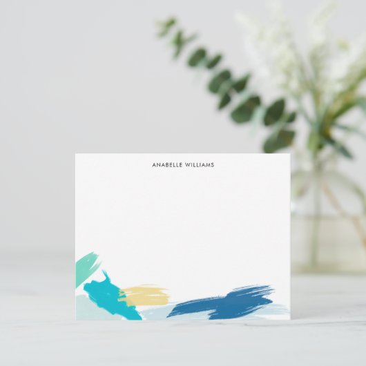 明る絵を描いブラシストロークカスタムのサンキューカード 招待状 (スタンド正面)