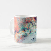 明る芸術的い跳ね。抽象芸術絵画トレンディー コーヒーマグカップ (正面左)