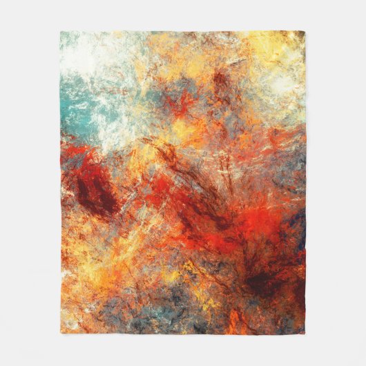 明る芸術的い跳ね。抽象芸術絵画色 フリースブランケット (正面)