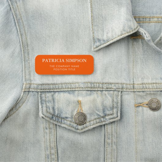 明エレガントるいオレンジと白：はっきりしたプロフェッショナル 名札 (インサイチュ)