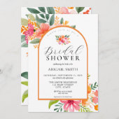 明エレガントるいカラフルフローラブライダルシャワー 招待状 (正面/裏面)