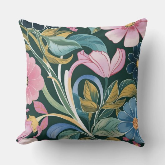 明エレガントるいパステル色春の花#4 クッション (正面)