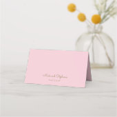 明エレガントるいピンクのフローラ結婚のテーブル番号 プレイスカード (裏面)