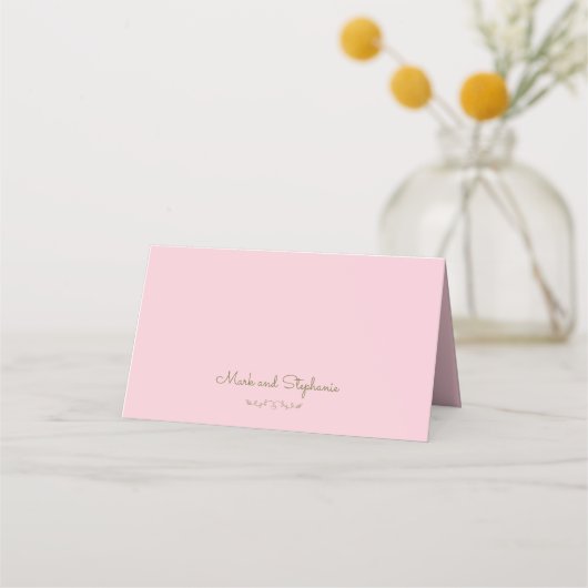 明エレガントるいピンクのフローラ結婚のテーブル番号 プレイスカード (裏面)