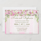 明エレガントるいピンクのフローラ結婚の 招待状 (裏面)