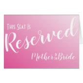 明エレガントるいピンクの予約結婚シートの標識 (正面横)