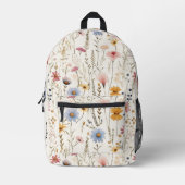明エレガントるいフローラヴィンテージ植物名 プリントバックパック (正面)