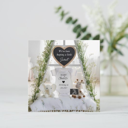 明エレガントるいフローラ妊娠の発表 招待状 (スタンド正面)