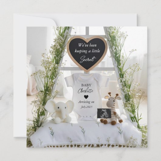 明エレガントるいフローラ妊娠の発表 招待状 (正面)