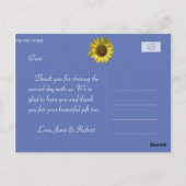 明エレガントるい夏の黄色のひまわり感謝していは ポストカード (裏面)