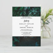 明エレガントるい緑のフローラの林の結婚列 招待状 (スタンド正面)