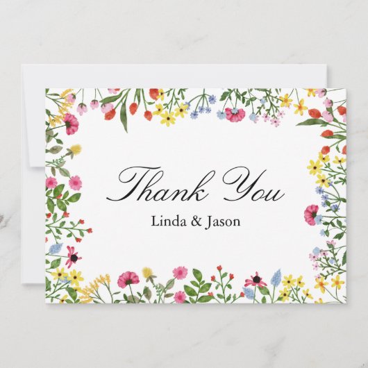 明エレガントるい野結婚花のサンキューカード 招待状 (正面)