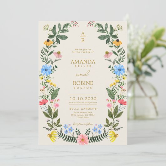 明エレガントるい野結婚花 招待状 (スタンド正面)