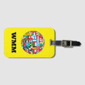 明カスタマイズるい黄色の荷物タグ ラゲッジタグ (正面横)