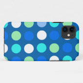 明カッコいいるいモダン、青、白、緑の水玉模様。 Case-Mate iPhoneケース (裏面(横))