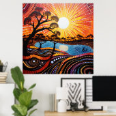 明カラフルるいサイケデリック抽象芸術ウォールプリント ポスター (ホームオフィス)