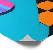 明カラフルるいサイケデリック抽象芸術ウォールプリント ポスター (角)