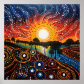 明カラフルるいサイケデリック抽象芸術ウォールプリント ポスター (正面)