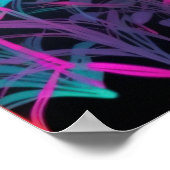 明カラフルるいサイケデリック花抽象芸術 ポスター (角)