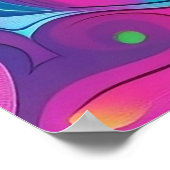 明カラフルるいサイケデリック雑草の壁プリント ポスター (角)