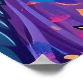 明カラフルるいサイケデリック雑草の壁プリント ポスター (角)