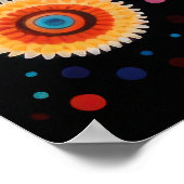 明カラフルるいサイケデリックBOHO抽象芸術 ポスター (角)