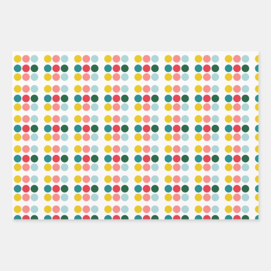 明カラフルるいストライプのポルカ品種3 ラッピングペーパーシート (正面3)