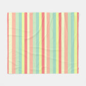 明カラフルるいストライプ フリースブランケット (正面(横))