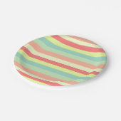 明カラフルるいストライプ ペーパープレート (アングル)