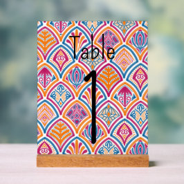 明カラフルるいピンクのブルー結婚イエローのテーブル アクリルサイン