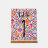 明カラフルるいピンクのブルー結婚イエローのテーブル アクリルサイン (正面)