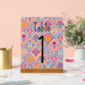 明カラフルるいピンクのブルー結婚イエローのテーブル アクリルサイン (ウェディング)