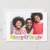 明カラフルるいメリー家族の写真クリスマス シーズンカード (正面)