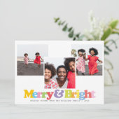 明カラフルるいメリー家族3写真コラージュ シーズンカード (スタンド正面)