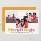 明カラフルるいメリー家族3写真コラージュ シーズンカード (正面/裏面)