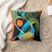 明カラフルるいモダンコンテンポラリー抽象芸術 クッション (ブランケット)