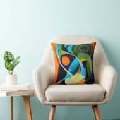 明カラフルるいモダンコンテンポラリー抽象芸術 クッション (椅子)