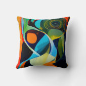 明カラフルるいモダンコンテンポラリー抽象芸術 クッション (裏面)