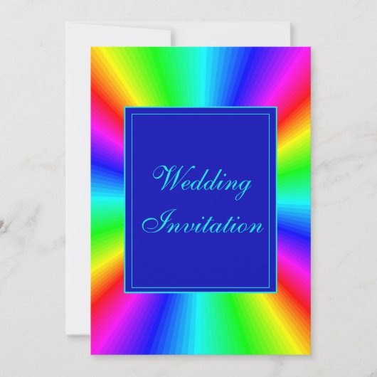 明カラフルるいレ結婚インボー 招待状 (正面)