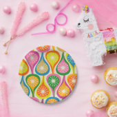 明カラフルるい半モダン世紀原子 ペーパープレート (パーティー)