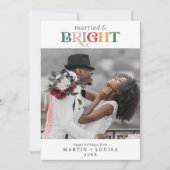 明カラフルるい結婚した新婚の写真 シーズンカード (正面)