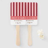 明カラフルるい色のミニマストライプリス結婚ト ハンドファン (正面&裏面)