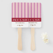 明カラフルるい色のミニマストライプリス結婚ト ハンドファン (正面&裏面)