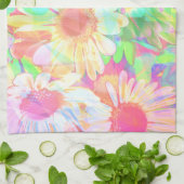 明カラフルるい花アート抽象芸術フローラ キッチンタオル (折り畳み)