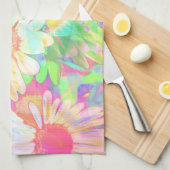 明カラフルるい花アート抽象芸術フローラ キッチンタオル (四つ折り)