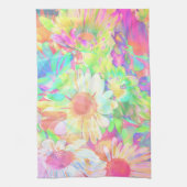 明カラフルるい花アート抽象芸術フローラ キッチンタオル (縦)